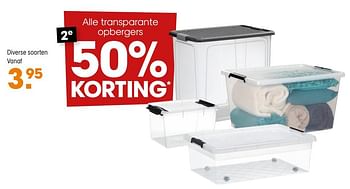 Aanbiedingen Transparante opbergers - Huismerk - Kwantum - Geldig van 23/11/2020 tot 30/11/2020 bij Kwantum