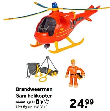 Aanbiedingen Brandweerman sam helikopter - Simba - Geldig van 26/09/2020 tot 06/12/2020 bij Intertoys