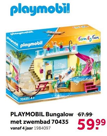 Aanbiedingen Playmobil bungalow met zwembad 70435 - Playmobil - Geldig van 26/09/2020 tot 06/12/2020 bij Intertoys