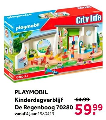 Aanbiedingen Playmobil kinderdagverblijf de regenboog 70280 - Playmobil - Geldig van 26/09/2020 tot 06/12/2020 bij Intertoys