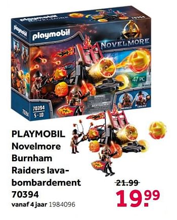Aanbiedingen Playmobil novelmore burnham raiders lavabombardement 70394 - Playmobil - Geldig van 26/09/2020 tot 06/12/2020 bij Intertoys