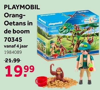 Aanbiedingen Playmobil orangoetans in de boom 70345 - Playmobil - Geldig van 26/09/2020 tot 06/12/2020 bij Intertoys