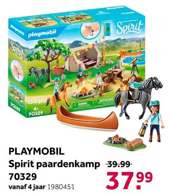 Aanbiedingen Playmobil spirit paardenkamp 70329 - Playmobil - Geldig van 26/09/2020 tot 06/12/2020 bij Intertoys