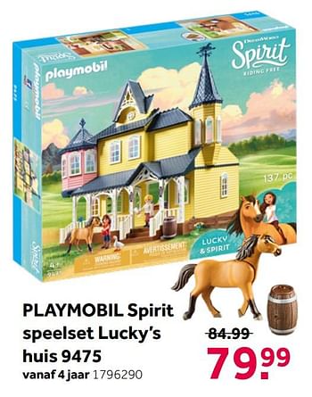 Aanbiedingen Playmobil spirit speelset lucky`s huis 9475 - Playmobil - Geldig van 26/09/2020 tot 06/12/2020 bij Intertoys