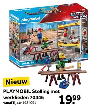 Aanbiedingen Playmobil stelling met werklieden 70446 - Playmobil - Geldig van 26/09/2020 tot 06/12/2020 bij Intertoys