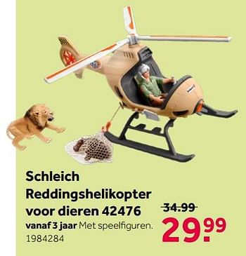 Aanbiedingen Schleich reddingshelikopter voor dieren 42476 - Schleich - Geldig van 26/09/2020 tot 06/12/2020 bij Intertoys