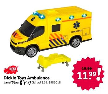 Aanbiedingen Dickie toys ambulance - Dickie - Geldig van 26/09/2020 tot 06/12/2020 bij Intertoys