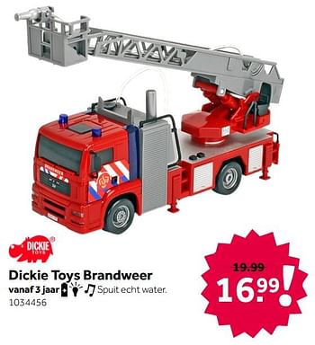 Aanbiedingen Dickie toys brandweer - Dickie - Geldig van 26/09/2020 tot 06/12/2020 bij Intertoys