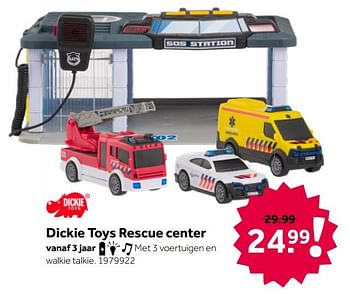 Aanbiedingen Dickie toys rescue center - Dickie - Geldig van 26/09/2020 tot 06/12/2020 bij Intertoys