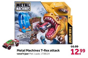 Aanbiedingen Metal machines t-rex attack - Zuru - Geldig van 26/09/2020 tot 06/12/2020 bij Intertoys