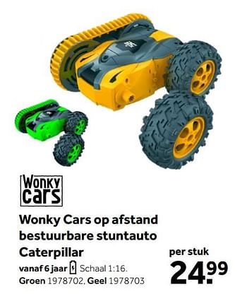 Aanbiedingen Wonky cars op afstand bestuurbare stuntauto caterpillar - Huismerk - Intertoys - Geldig van 26/09/2020 tot 06/12/2020 bij Intertoys