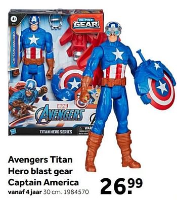 Aanbiedingen Avengers titan hero blast gear captain america - Marvel - Geldig van 26/09/2020 tot 06/12/2020 bij Intertoys