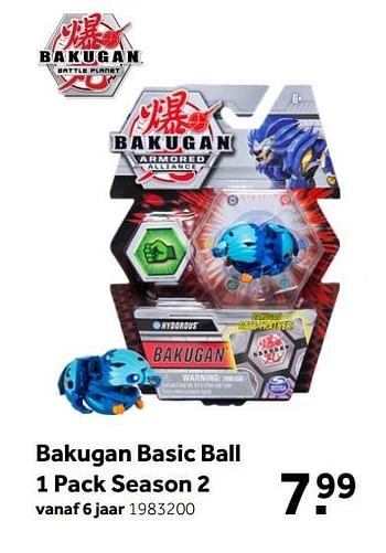 Aanbiedingen Bakugan basic ball 1 pack season 2 - Bakugan - Geldig van 26/09/2020 tot 06/12/2020 bij Intertoys