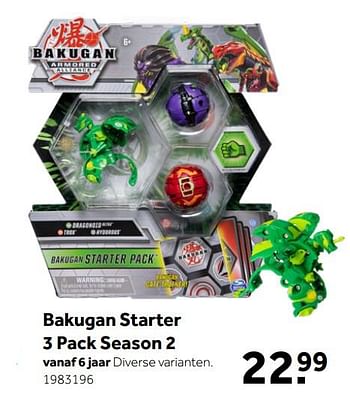 Aanbiedingen Bakugan starter 3 pack season 2 - Bakugan - Geldig van 26/09/2020 tot 06/12/2020 bij Intertoys