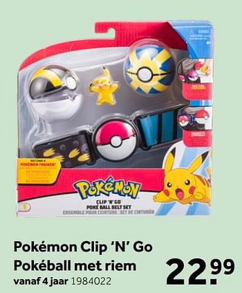 Aanbiedingen Pokémon clip `n` go pokéball met riem - Pokemon - Geldig van 26/09/2020 tot 06/12/2020 bij Intertoys