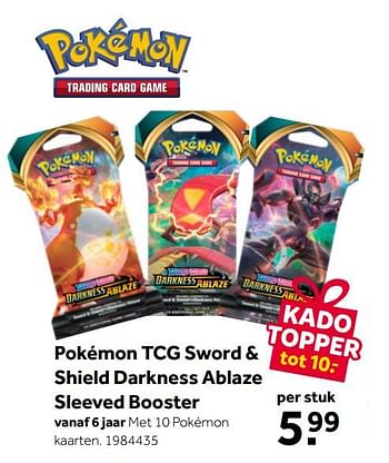 Aanbiedingen Pokémon tcg sword + shield darkness ablaze sleeved booster - Pokemon - Geldig van 26/09/2020 tot 06/12/2020 bij Intertoys