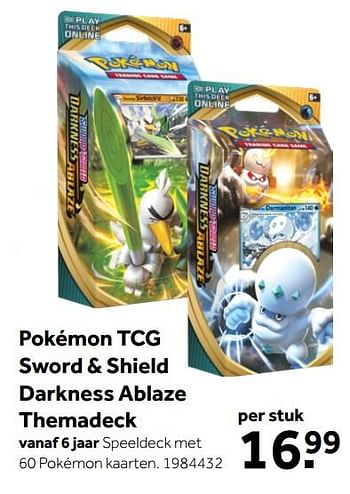 Aanbiedingen Pokémon tcg sword + shield darkness ablaze themadeck - Pokemon - Geldig van 26/09/2020 tot 06/12/2020 bij Intertoys