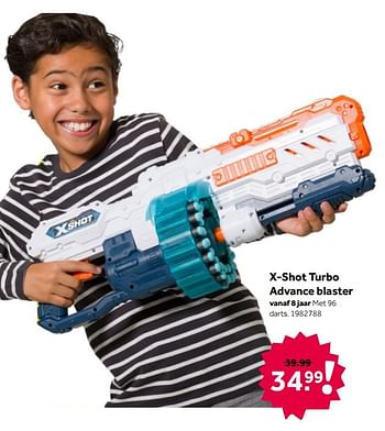 Aanbiedingen X-shot turbo advance blaster - X-Shot - Geldig van 26/09/2020 tot 06/12/2020 bij Intertoys