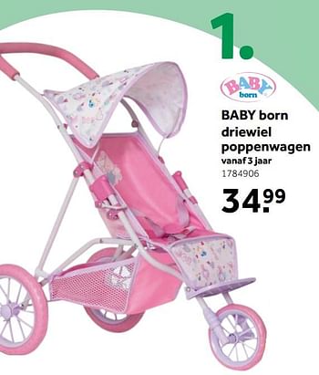 Aanbiedingen Baby born driewiel poppenwagen - Baby Born - Geldig van 26/09/2020 tot 06/12/2020 bij Intertoys