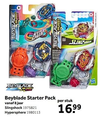 Aanbiedingen Beyblade starter pack slingshock - Beyblade - Geldig van 26/09/2020 tot 06/12/2020 bij Intertoys