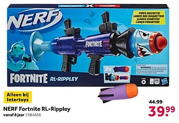 Aanbiedingen Nerf fortnite rl-rippley - Nerf - Geldig van 26/09/2020 tot 06/12/2020 bij Intertoys