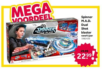 Aanbiedingen Spinner m.a.d. dual shot blaster - Spinner - Geldig van 26/09/2020 tot 06/12/2020 bij Intertoys