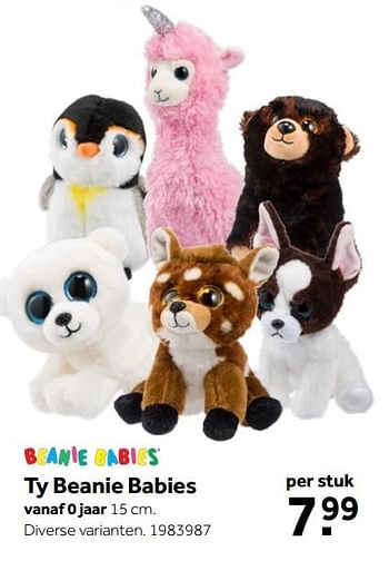 Aanbiedingen Ty beanie babies - Ty - Geldig van 26/09/2020 tot 06/12/2020 bij Intertoys