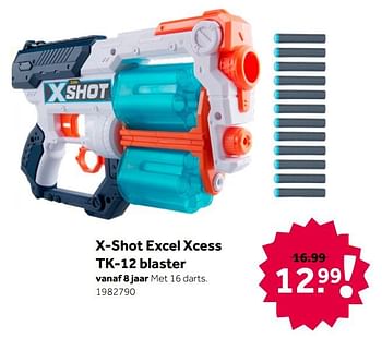 Aanbiedingen X-shot excel xcess tk-12 blaster - X-Shot - Geldig van 26/09/2020 tot 06/12/2020 bij Intertoys