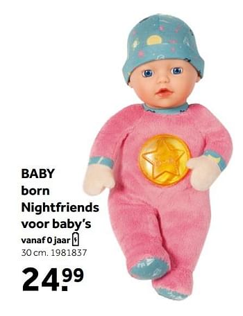 Aanbiedingen Baby born nightfriends voor baby`s - Baby Born - Geldig van 26/09/2020 tot 06/12/2020 bij Intertoys