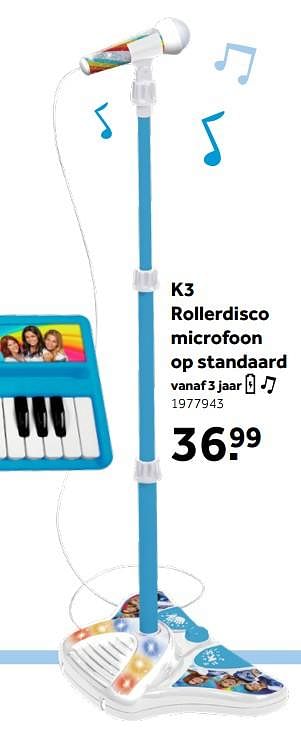 Aanbiedingen K3 rollerdisco microfoon op standaard - K3 - Geldig van 26/09/2020 tot 06/12/2020 bij Intertoys