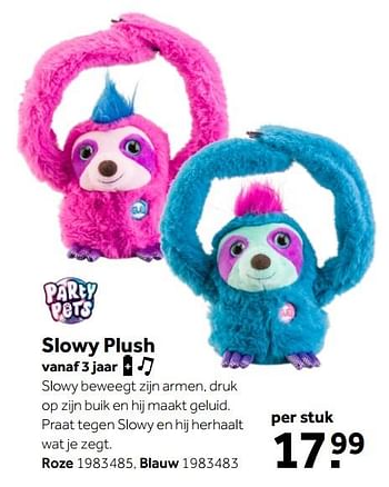 Aanbiedingen Slowy plush roze - Huismerk - Intertoys - Geldig van 26/09/2020 tot 06/12/2020 bij Intertoys