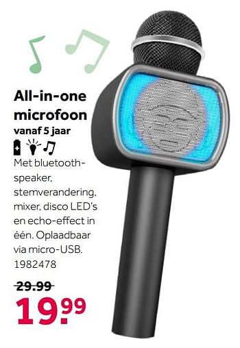 Aanbiedingen All-in-one microfoon - Huismerk - Intertoys - Geldig van 26/09/2020 tot 06/12/2020 bij Intertoys