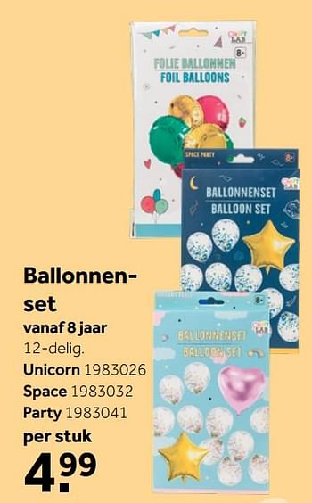 Aanbiedingen Ballonnenset - Huismerk - Intertoys - Geldig van 26/09/2020 tot 06/12/2020 bij Intertoys