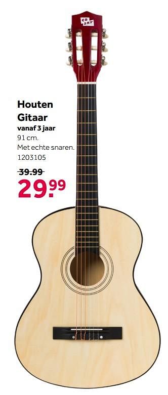 Aanbiedingen Houten gitaar - Huismerk - Intertoys - Geldig van 26/09/2020 tot 06/12/2020 bij Intertoys