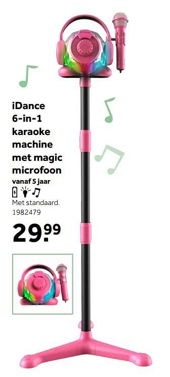 Aanbiedingen Idance 6-in-1 karaoke machine met magic microfoon - Huismerk - Intertoys - Geldig van 26/09/2020 tot 06/12/2020 bij Intertoys