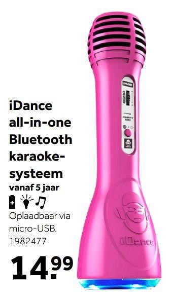 Aanbiedingen Idance all-in-one bluetooth karaokesysteem - Huismerk - Intertoys - Geldig van 26/09/2020 tot 06/12/2020 bij Intertoys