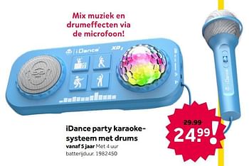 Aanbiedingen Idance party karaokesysteem met drums - I Dance - Geldig van 26/09/2020 tot 06/12/2020 bij Intertoys