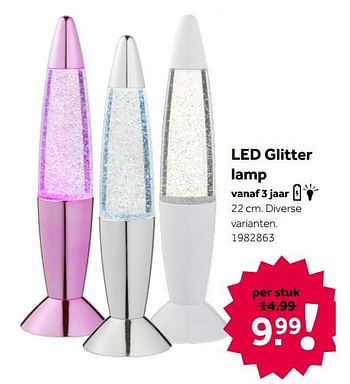 Aanbiedingen Led glitter lamp - Huismerk - Intertoys - Geldig van 26/09/2020 tot 06/12/2020 bij Intertoys