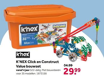 Aanbiedingen K`nex click en construct value bouwset - K'Nex - Geldig van 26/09/2020 tot 06/12/2020 bij Intertoys