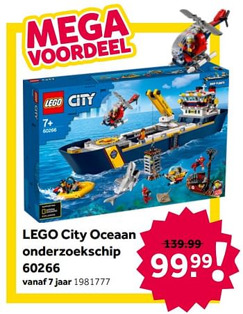 Aanbiedingen Lego city oceaan onderzoekschip 60266 - Lego - Geldig van 26/09/2020 tot 06/12/2020 bij Intertoys