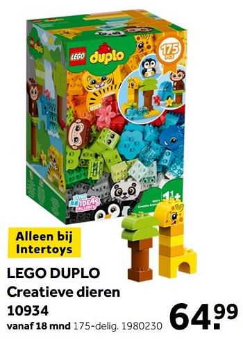 Aanbiedingen Lego duplo creatieve dieren 10934 - Lego - Geldig van 26/09/2020 tot 06/12/2020 bij Intertoys