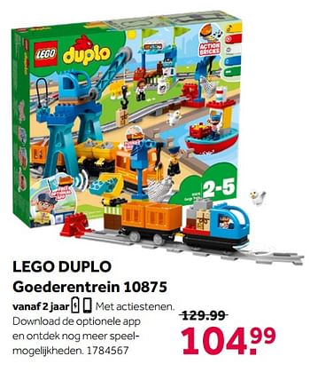 Aanbiedingen Lego duplo goederentrein 10875 - Lego - Geldig van 26/09/2020 tot 06/12/2020 bij Intertoys