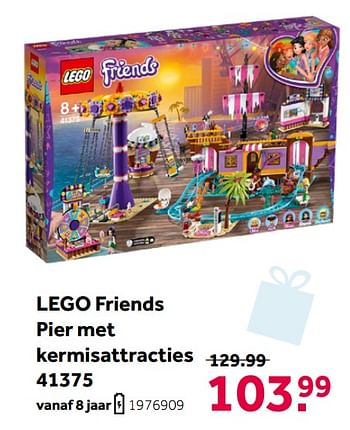 Aanbiedingen Lego friends pier met kermisattracties 41375 - Lego - Geldig van 26/09/2020 tot 06/12/2020 bij Intertoys