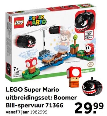 Aanbiedingen Lego super mario uitbreidingsset: boomer bill-spervuur 71366 - Lego - Geldig van 26/09/2020 tot 06/12/2020 bij Intertoys