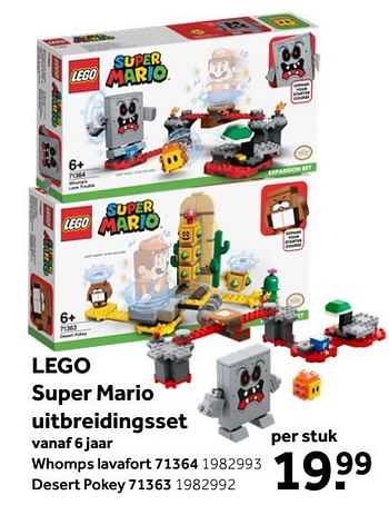 Aanbiedingen Lego super mario uitbreidingsset whomps lavafort 71364 - Lego - Geldig van 26/09/2020 tot 06/12/2020 bij Intertoys