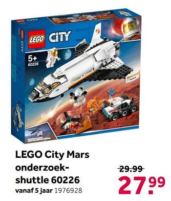 Aanbiedingen Lego city mars onderzoekshuttle 60226 - Lego - Geldig van 26/09/2020 tot 06/12/2020 bij Intertoys