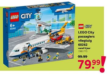 Aanbiedingen Lego city passagiers vliegtuig 60262 - Lego - Geldig van 26/09/2020 tot 06/12/2020 bij Intertoys