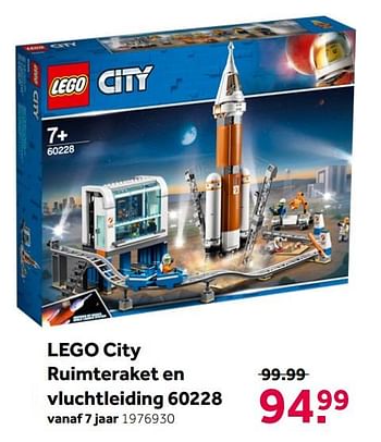 Aanbiedingen Lego city ruimteraket en vluchtleiding 60228 - Lego - Geldig van 26/09/2020 tot 06/12/2020 bij Intertoys