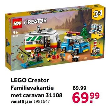 Aanbiedingen Lego creator familievakantie met caravan 31108 - Lego - Geldig van 26/09/2020 tot 06/12/2020 bij Intertoys