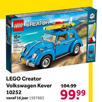 Aanbiedingen Lego creator volkswagen kever 10252 - Lego - Geldig van 26/09/2020 tot 06/12/2020 bij Intertoys